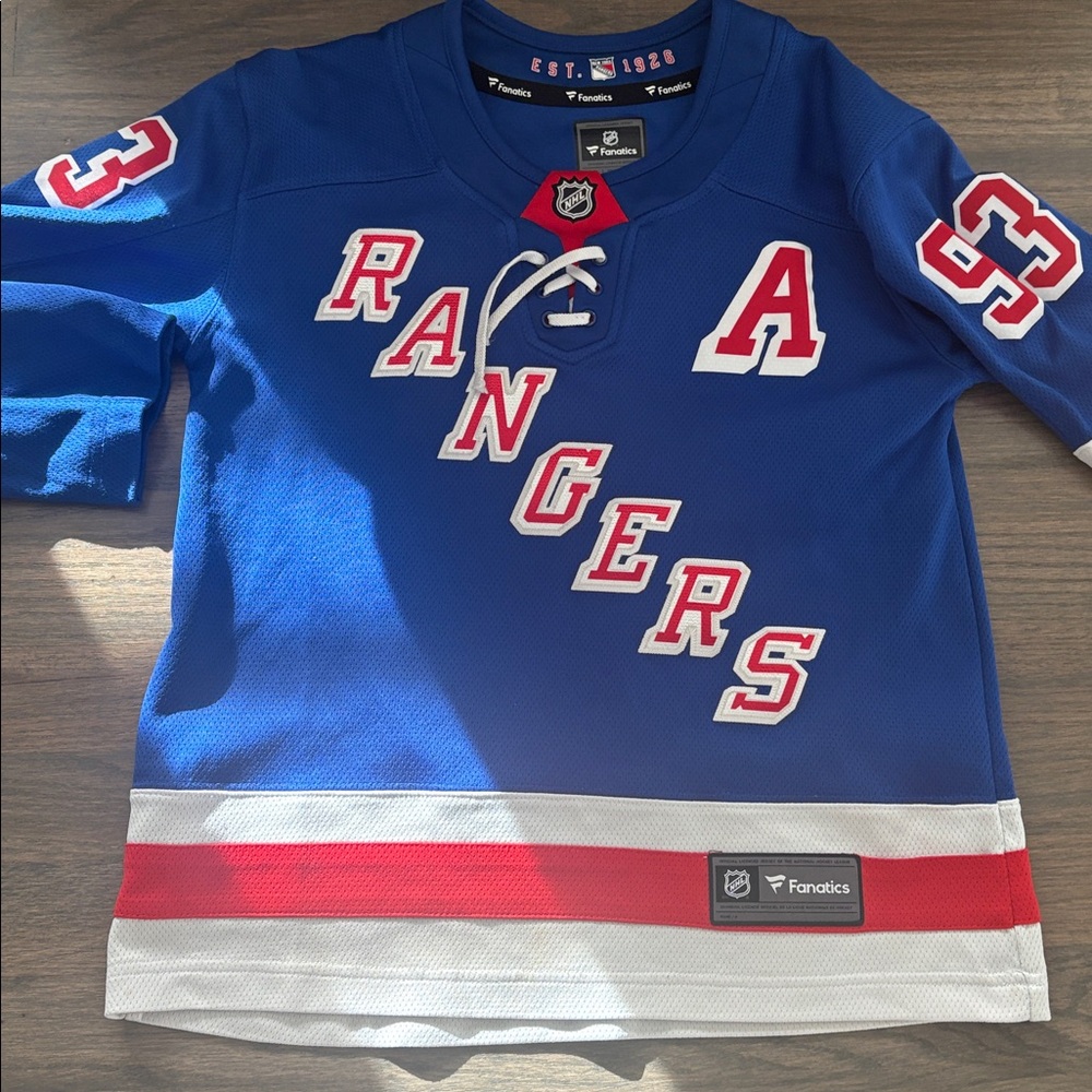 New York Rangers Youth Mike Zibanejad Home Jersey - Picture 4 of 5